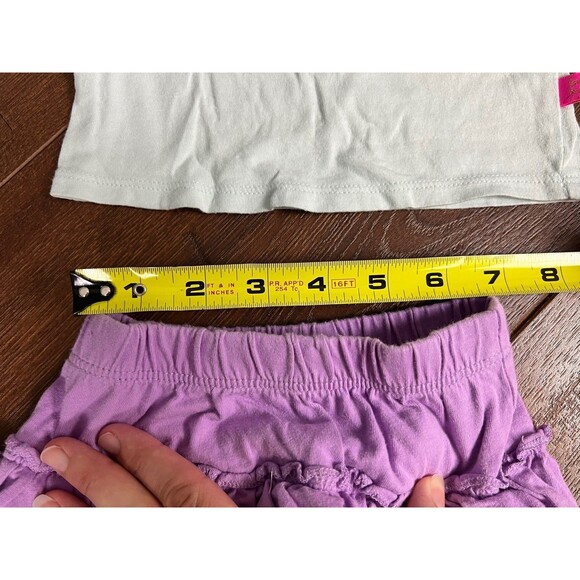 Girls Size 3 Months Baker By Ted Baker Floral Sleeve Top & Okie Dokie Purple - Picture 5 of 11
